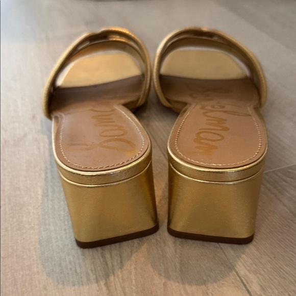 Sam Edelman Metallic Gold Slide Heels worn once - good condition without box - Picture 6 of 6
